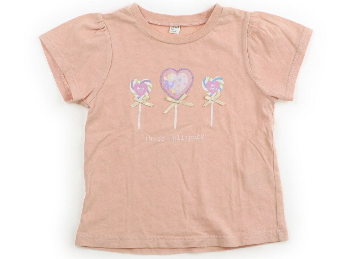 Rakuten - アプレレクール apres les cours Tシャツ・カットソー 110 女の子 サーモンピンク・プリント・ビーズ 子供服 ベビー服 キッズ アウトレット ユーズド 【中古】キッズ・ベビー・マタニティ