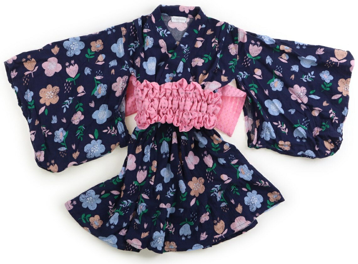 Jinbei （Girls） - アンパサンド ampersand 浴衣・甚平・季節のイベント 120 女の子 ネイビー・総柄 子供服 ベビー服 キッズ アウトレット ユーズド 【中古】キッズ・ベビー・マタニティ