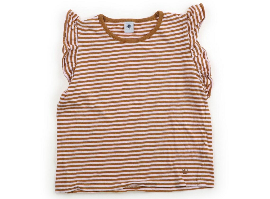 プチバトー PETIT BATEAU Tシャツ・カットソー 140 女の子 ピンク・ブラウン・ボーダー 子供服 ベビー服 キッズ アウトレット ユーズド 【中古】キッズ・ベビー・マタニティ