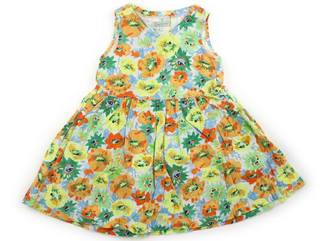 オーシャンアンドグラウンド Ocean & Ground ワンピース 100 女の子 オレンジ・イエロー・花柄 子供服 ベビー服 キッズ アウトレット ユーズド 【中古】キッズ・ベビー・マタニティ