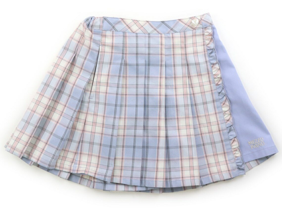 メゾピアノ mezzo piano キュロット 140 女の子 パステルブルー・パステルピンク×ホワイトチェック 子供服 ベビー服 キッズ アウトレット ユーズド 【中古】キッズ・ベビー・マタニティ