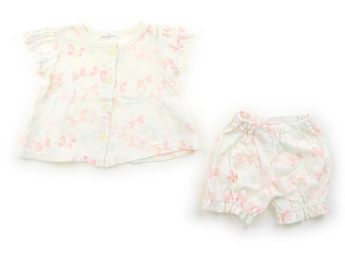 Rakuten - アンパサンド ampersand パジャマ 80 女の子 ピンク、ブルー、リボン 子供服 ベビー服 キッズ アウトレット ユーズド 【中古】キッズ・ベビー・マタニティ