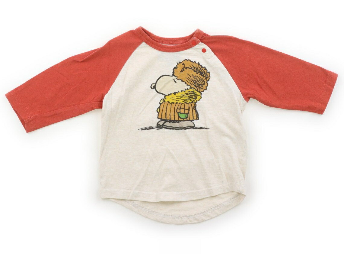 マーキーズ Markey's Tシャツ・カットソー 90 男の子 赤茶、ライトベージュ、スヌーピー 子供服 ベビー服 キッズ アウトレット ユーズド 【中古】キッズ・ベビー・マタニティ