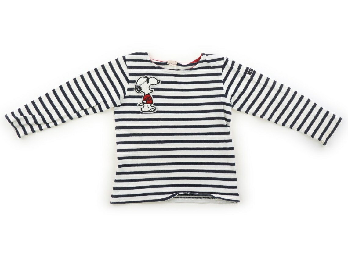 プティマイン petit main Tシャツ・カットソー 110 男の子 白・紺ボーダー、スヌーピー 子供服 ベビー服 キッズ アウトレット ユーズド 【中古】キッズ・ベビー・マタニティ