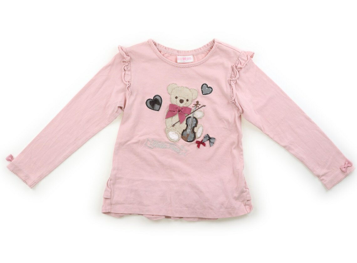 メゾピアノ mezzo piano Tシャツ・カットソー 120 女の子 くすみピンク・クマ 子供服 ベビー服 キッズ アウトレット ユーズド 【中古】キッズ・ベビー・マタニティ