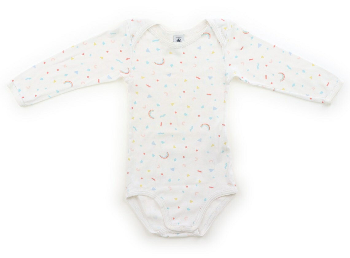 プチバトー PETIT BATEAU ロンパース 80 女の子 白・水色・黄・赤 子供服 ベビー服 キッズ アウトレット ユーズド 【中古】キッズ・ベビー・マタニティ
