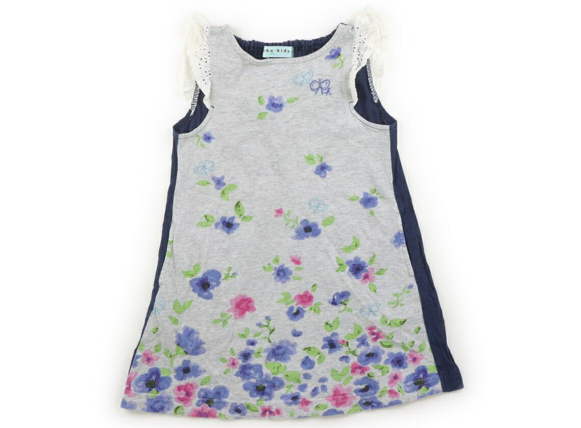 ハッカ HAKKA タンクトップ・キャミソール 100 女の子 グレー　花柄 子供服 ベビー服 キッズ アウトレット ユーズド 【中古】キッズ・ベビー・マタニティ
