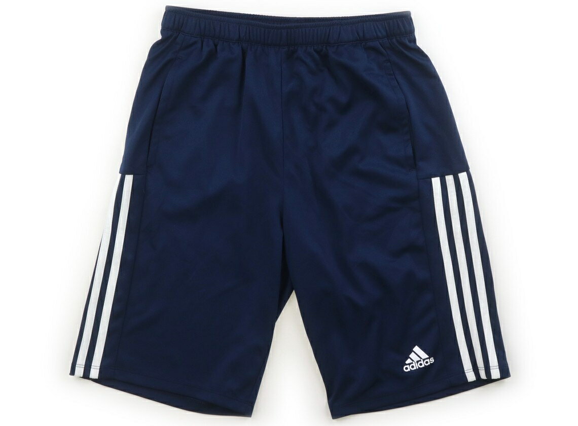 アディダス Adidas ハーフパンツ 160 男の子 紺、白 子供服 ベビー服 キッズ アウトレット ユーズド 【中古】キッズ・ベビー・マタニティ
