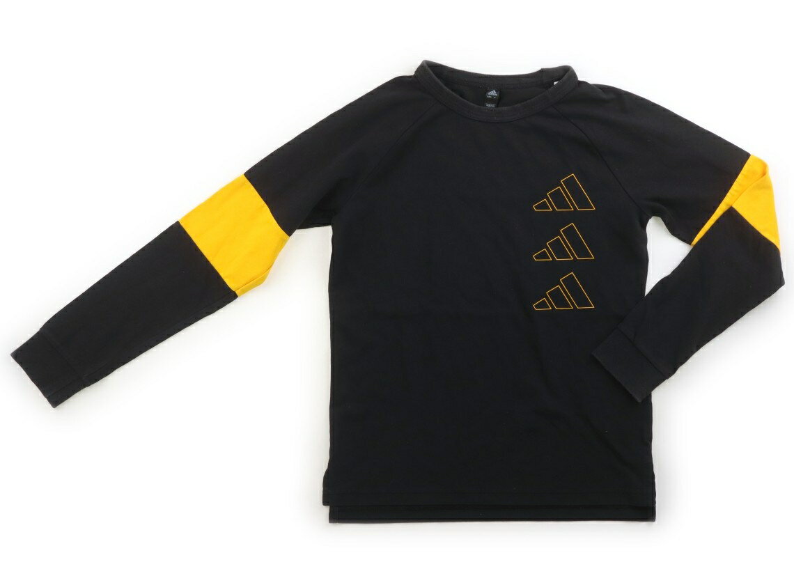アディダス Adidas Tシャツ・カットソー 150 男の子 黒、オレンジ 子供服 ベビー服 キッズ アウトレット ユーズド 【中古】キッズ・ベビー・マタニティ