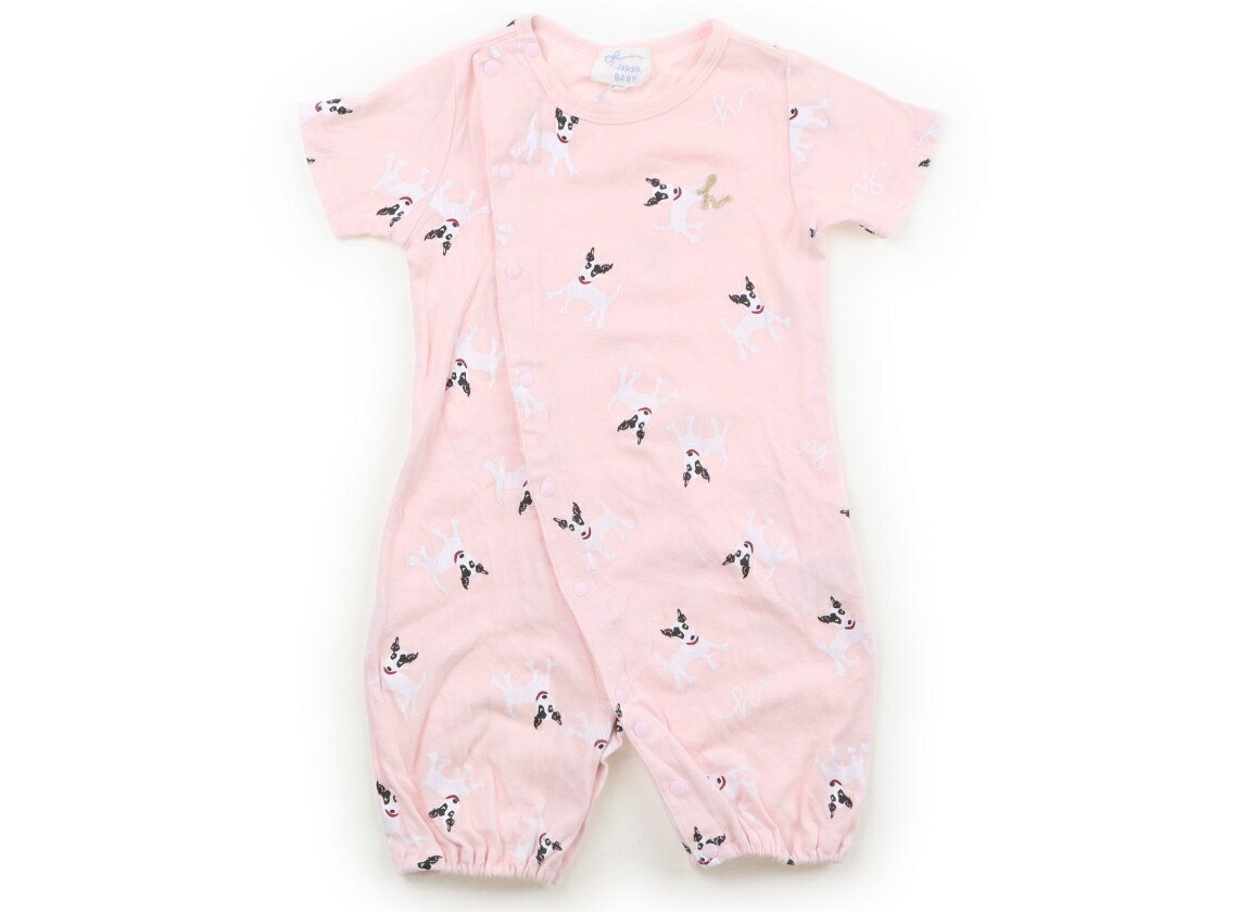 ハッカ HAKKA カバーオール 60 女の子 ピンク 白い犬柄 子供服 ベビー服 キッズ アウトレット ユーズド 【中古】キッズ ベビー マタニティ