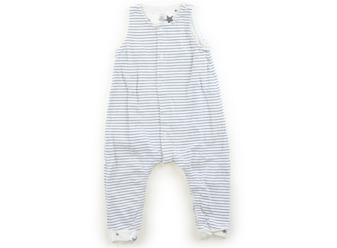 プチバトー PETIT BATEAU カバーオール 70 男の子 スモーキーブルー、ボーダー 子供服 ベビー服 キッズ アウトレット ユーズド 【中古】キッズ・ベビー・マタニティ
