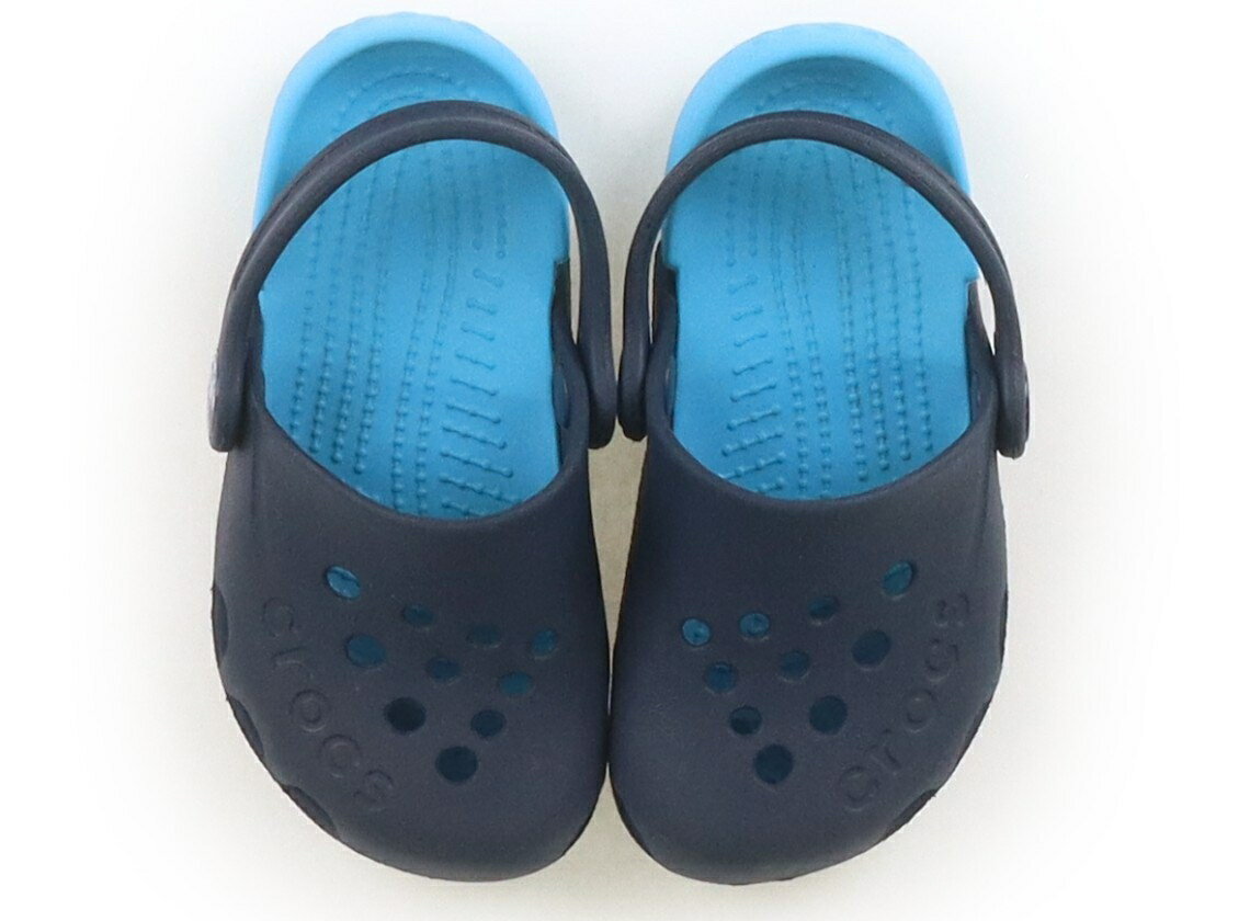 クロックス CROCS サンダル 靴15cm〜 男の子 紺、ブルー 子供服 ベビー服 キッズ アウトレット ユーズド 【中古】キッズ・ベビー・マタニティ