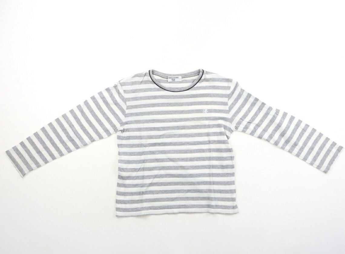 コムサデモード COMME CA DU MODE Tシャツ・カットソー 130 男の子 グレー・白ボーダー 子供服 ベビー服 キッズ アウトレット ユーズド 【中古】キッズ・ベビー・マタニティ