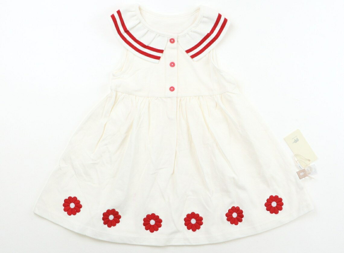 デイブアンドベラ Dave Bella ワンピース 90 女の子 オフ レッドライン フラワー刺しゅう 子供服 ベビー服 キッズ アウトレット ユーズド 【中古】キッズ ベビー マタニティ