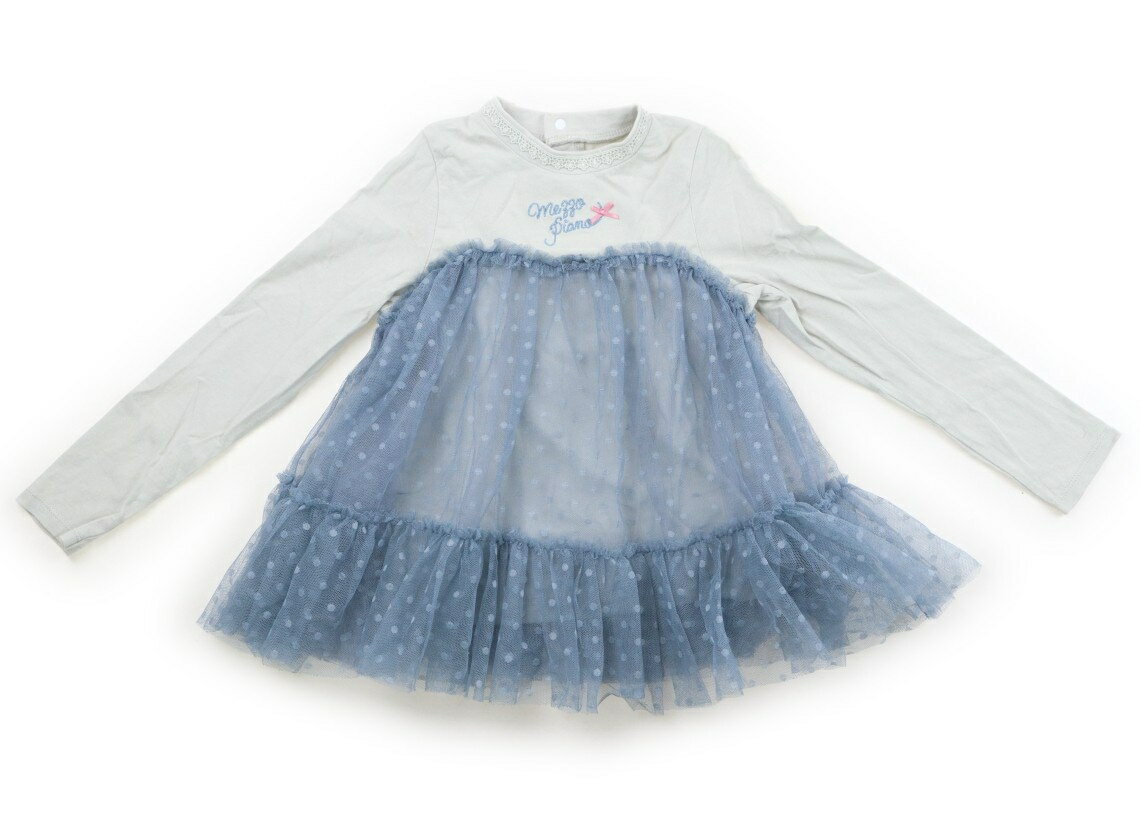 メゾピアノ mezzo piano チュニック 120 女の子 ミント・スモーキーブルー・ドット柄 子供服 ベビー服 キッズ アウトレット ユーズド 【中古】キッズ・ベビー・マタニティ