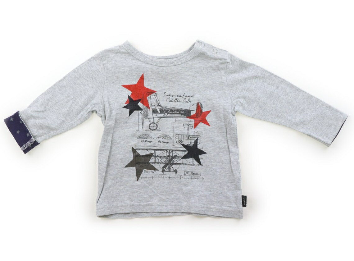 べべ BeBe Tシャツ・カットソー 90 男の子 グレー、赤、黒 子供服 ベビー服 キッズ アウトレット ユーズド 【中古】キッズ・ベビー・マタニティ