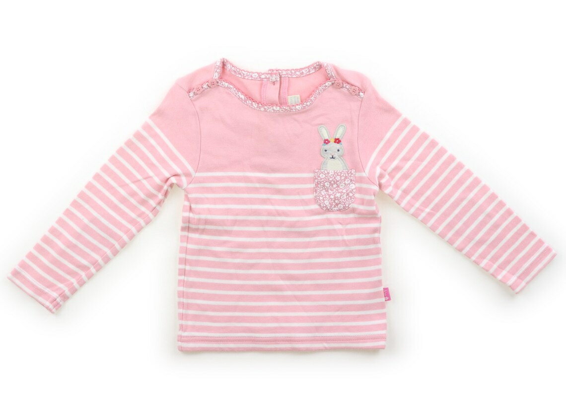 ジョジョママンベベ JoJo Maman Bebe Tシャツ カットソー 90 女の子 ピンク ボーダー うさぎ 子供服 ベビー服 キッズ アウトレット ユーズド 【中古】キッズ ベビー マタニティ