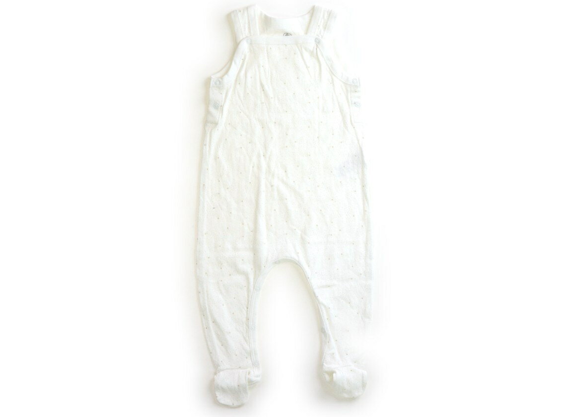 プチバトー PETIT BATEAU オールインワン 70 女の子 オフ白・グレー・星柄 子供服 ベビー服 キッズ アウトレット ユーズド 【中古】キッズ・ベビー・マタニティ