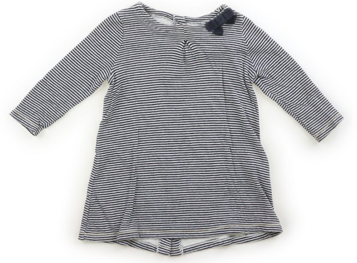プチバトー PETIT BATEAU ワンピース 80 女の子 ネイビー・ボーダー 子供服 ベビー服 キッズ アウトレット ユーズド 【中古】キッズ・ベビー・マタニティ