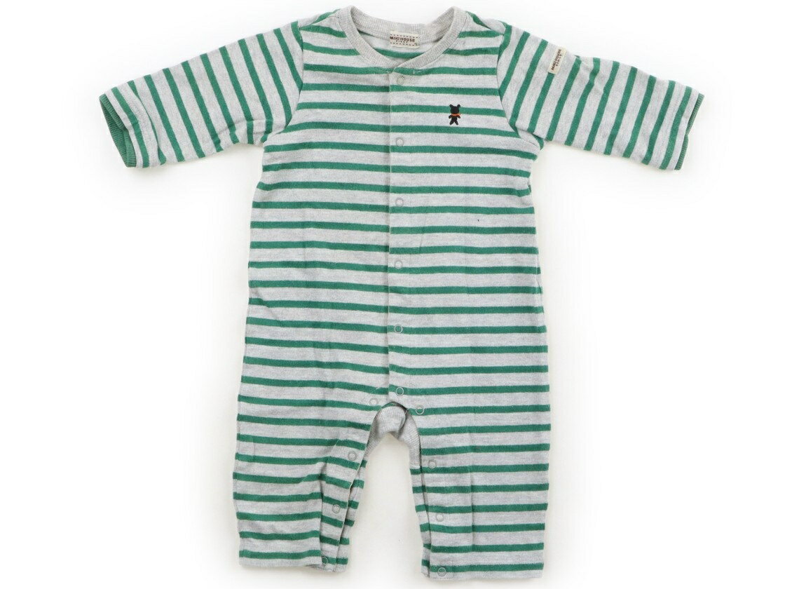 ミキハウス miki HOUSE カバーオール 70 男の子 緑、グレー 子供服 ベビー服 キッズ アウトレット ユーズド 【中古】キッズ・ベビー・マタニティ