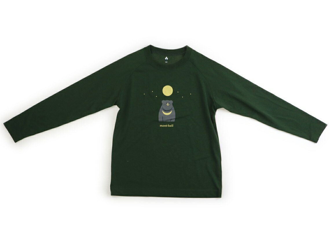モンベル mont-bell Tシャツ カットソー 140 男の子 グリーン 月 ツキノワグマ 子供服 ベビー服 キッズ アウトレット ユーズド 【中古】キッズ ベビー マタニティ