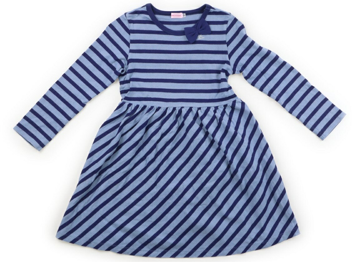 ミキハウス miki HOUSE ワンピース 120 女の子 青ボーダー 子供服 ベビー服 キッズ アウトレット ユーズド 【中古】キッズ・ベビー・マタニティ