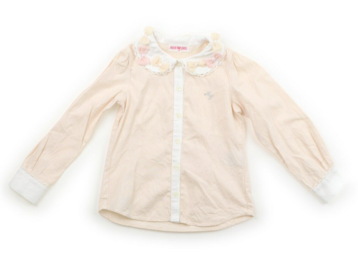 メゾピアノ mezzo piano シャツ・ブラウス 120 女の子 ベージュ・ホワイト 子供服 ベビー服 キッズ アウトレット ユーズド 【中古】キッズ・ベビー・マタニティ