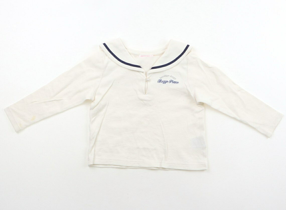 メゾピアノ mezzo piano Tシャツ・カットソー 110 女の子 アイボリー・ネイビー 子供服 ベビー服 キッズ アウトレット ユーズド 【中古】キッズ・ベビー・マタニティ
