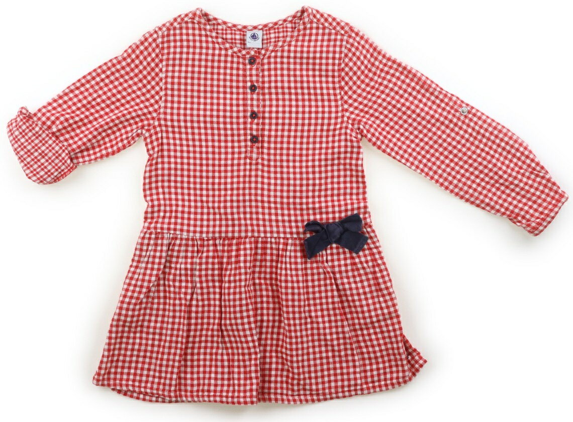 プチバトー PETIT BATEAU ワンピース 110 女の子 赤白チェック柄 子供服 ベビー服 キッズ アウトレット ユーズド 【中古】キッズ・ベビー・マタニティ