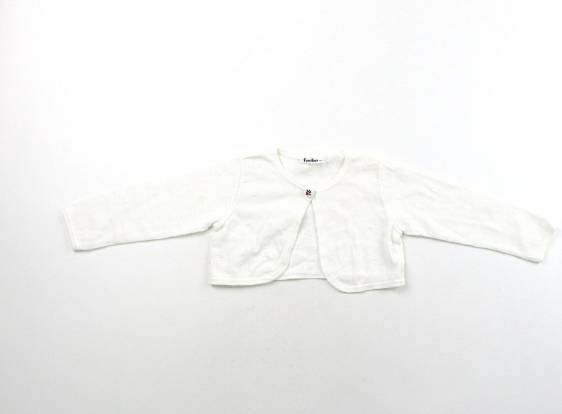 ファミリア familiar カーディガン 90 女の子 白・赤青・花 子供服 ベビー服 キッズ アウトレット ユーズド 【中古】キッズ・ベビー・マタニティ