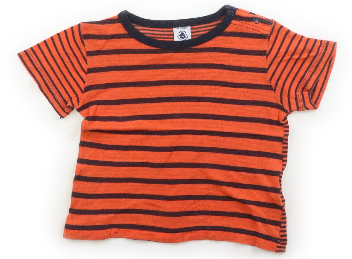 プチバトー PETIT BATEAU Tシャツ・カットソー 80 男の子 紺、オレンジ 子供服 ベビー服 キッズ アウトレット ユーズド 【中古】キッズ・ベビー・マタニティ