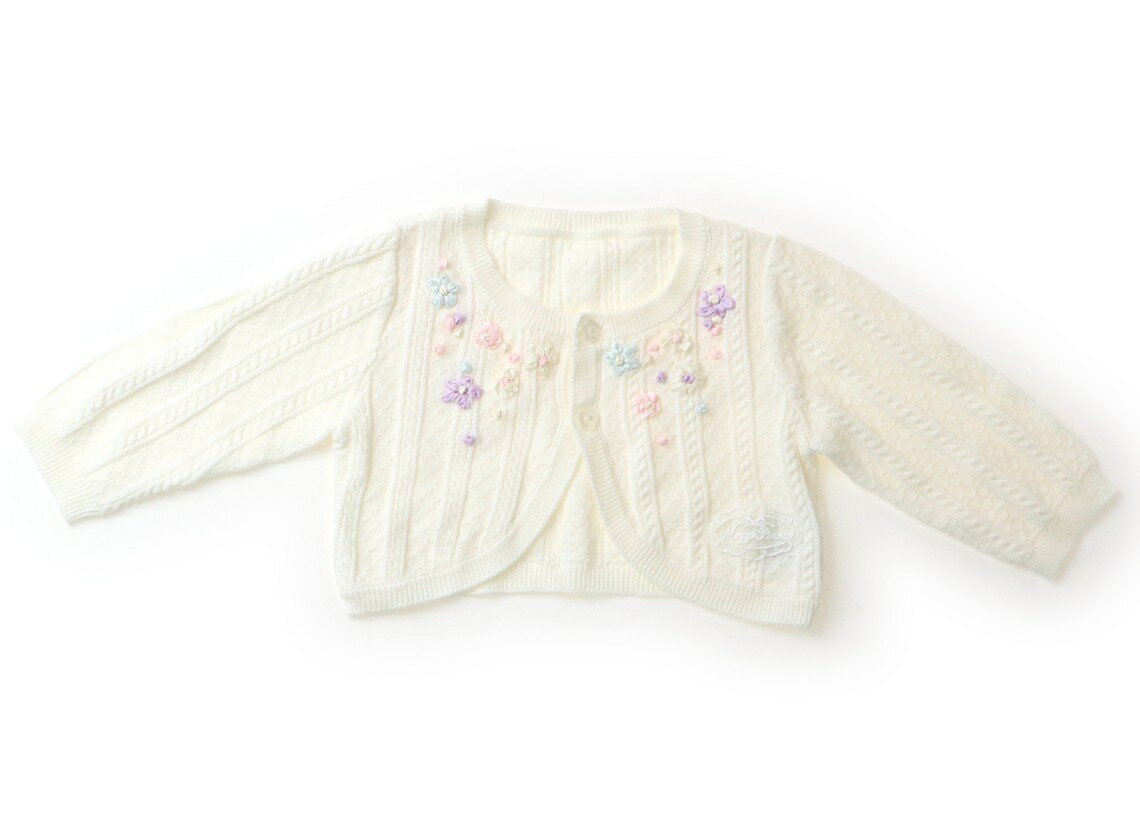 メゾピアノ mezzo piano カーディガン 70 女の子 オフホワイト カラフル花柄 子供服 ベビー服 キッズ アウトレット ユーズド 【中古】キッズ ベビー マタニティ
