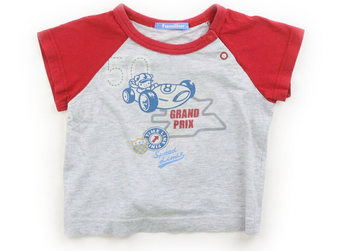 ファミリア familiar Tシャツ・カットソー 80 男の子 グレー・赤 子供服 ベビー服 キッズ アウトレット ユーズド 【中古】キッズ・ベビー・マタニティ
