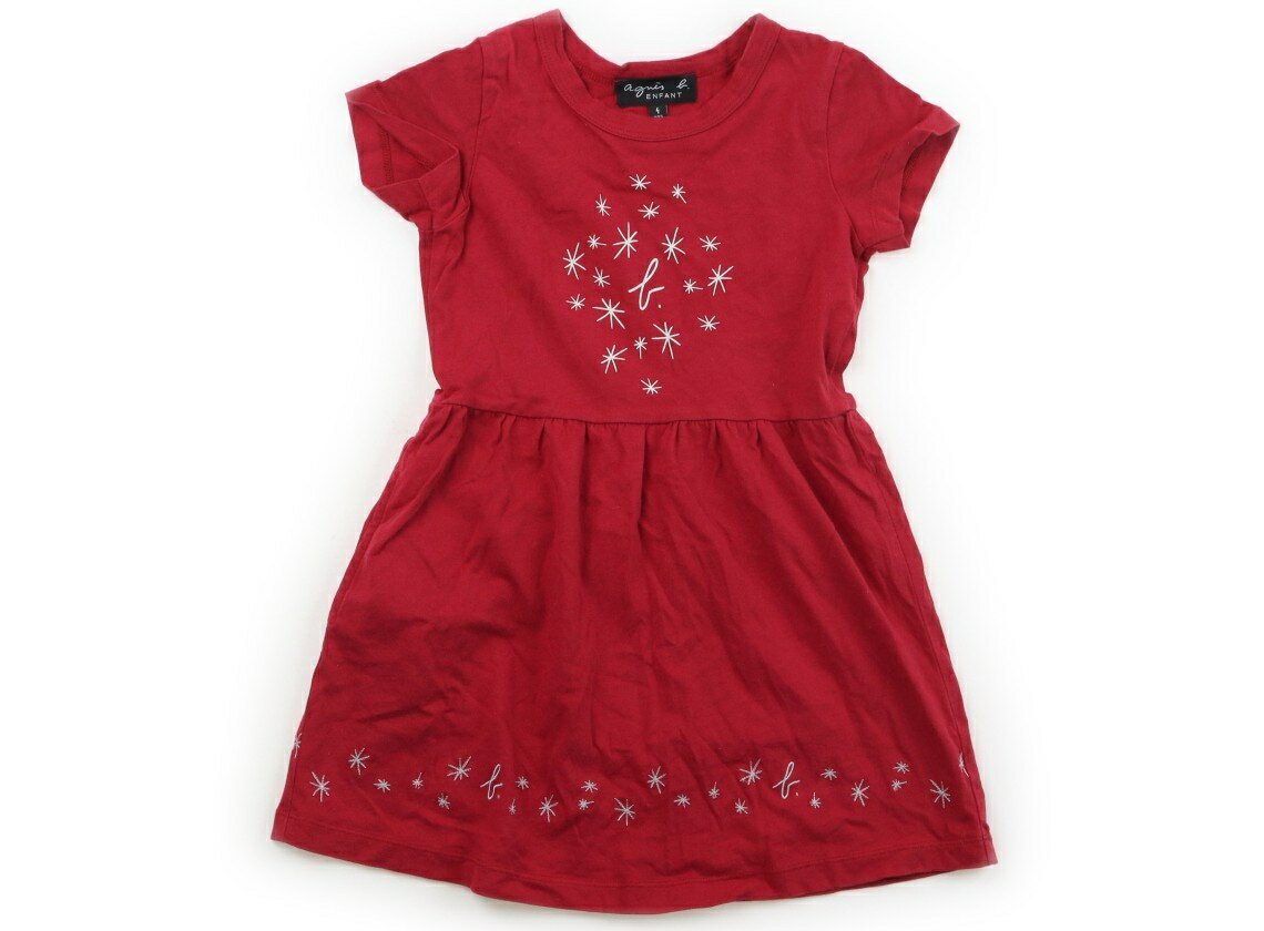 アニエスベー agnes.b ワンピース 100 女の子 暗めの赤 子供服 ベビー服 キッズ アウトレット ユーズド 【中古】キッズ・ベビー・マタニティ