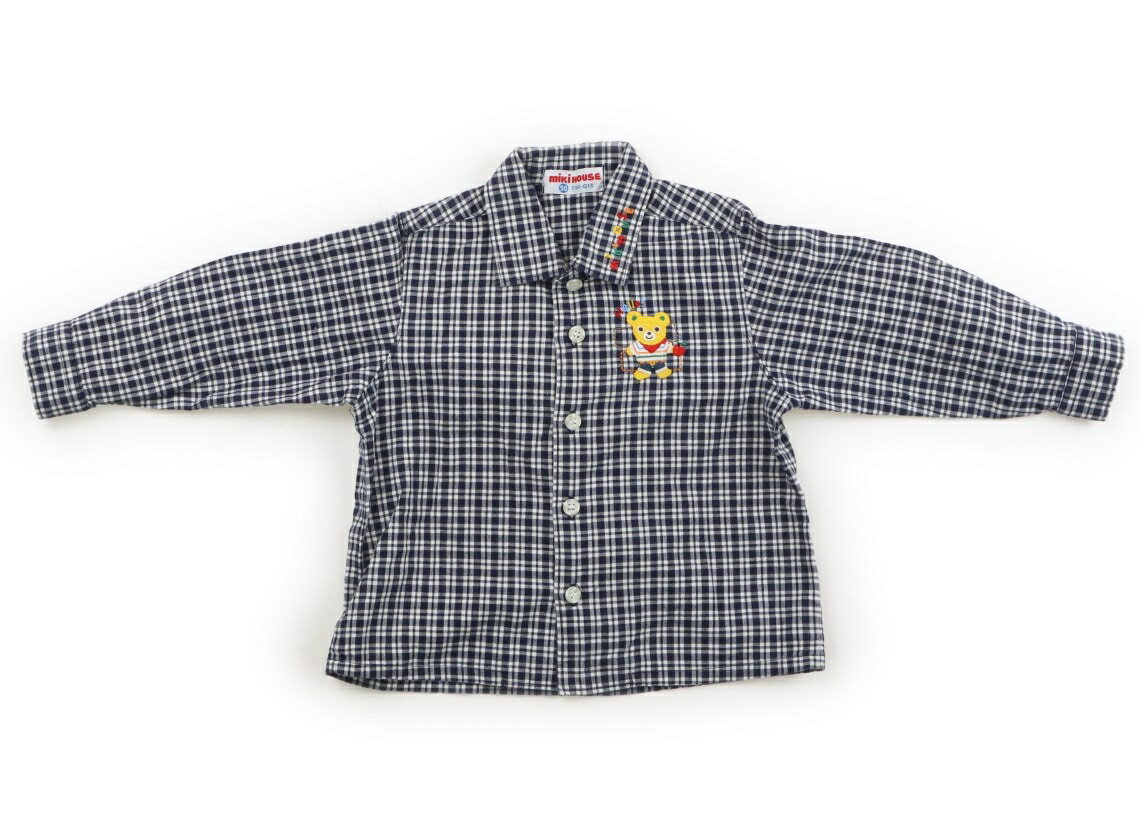 Rakuten - ミキハウス miki HOUSE シャツ・ブラウス 90 男の子 ネイビー・ホワイトチェック 子供服 ベビー服 キッズ アウトレット ユーズド 【中古】キッズ・ベビー・マタニティ