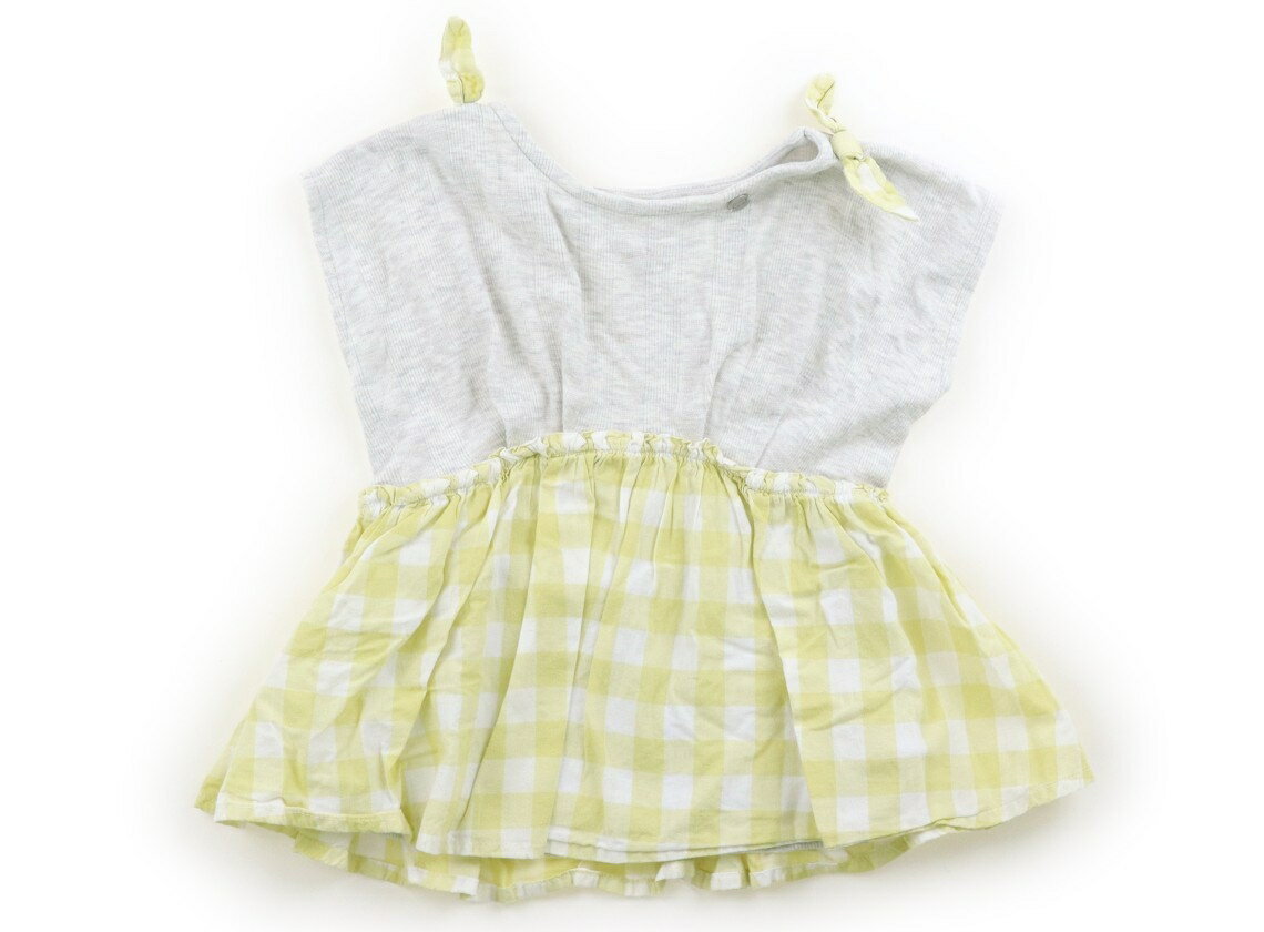 Rakuten - プティマイン petit main Tシャツ・カットソー 100 女の子 グレー、黄色チェック 子供服 ベビー服 キッズ アウトレット ユーズド 【中古】キッズ・ベビー・マタニティ