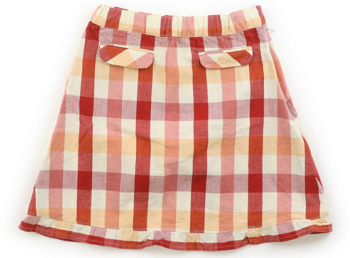 Rakuten - べべ BeBe スカート 110 女の子 レッド・パステルオレンジチェック 子供服 ベビー服 キッズ アウトレット ユーズド 【中古】キッズ・ベビー・マタニティ