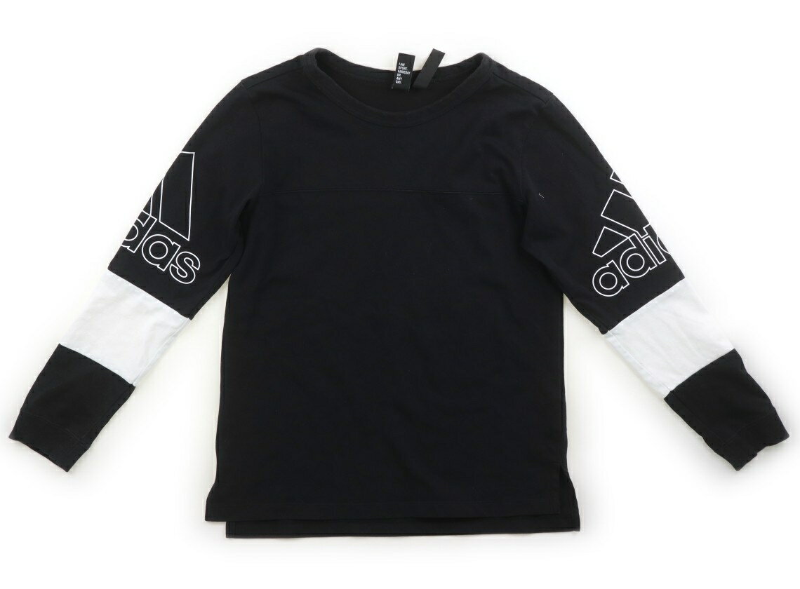 アディダス Adidas Tシャツ・カットソー 150 男の子 黒・白 子供服 ベビー服 キッズ アウトレット ユーズド 【中古】キッズ・ベビー・マタニティ
