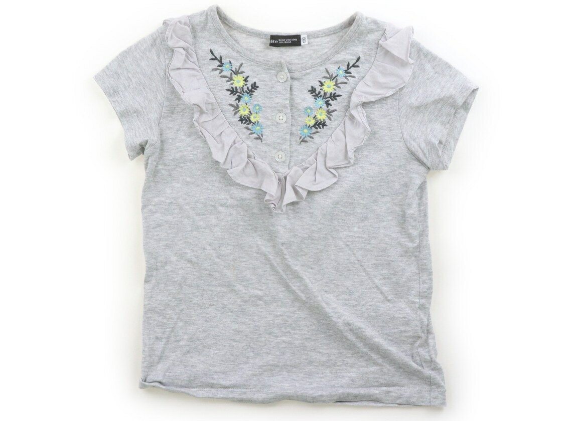 べべ BeBe Tシャツ・カットソー 130 女の子 ライトグレー・刺しゅう 子供服 ベビー服 キッズ アウトレット ユーズド 【中古】キッズ・ベビー・マタニティ