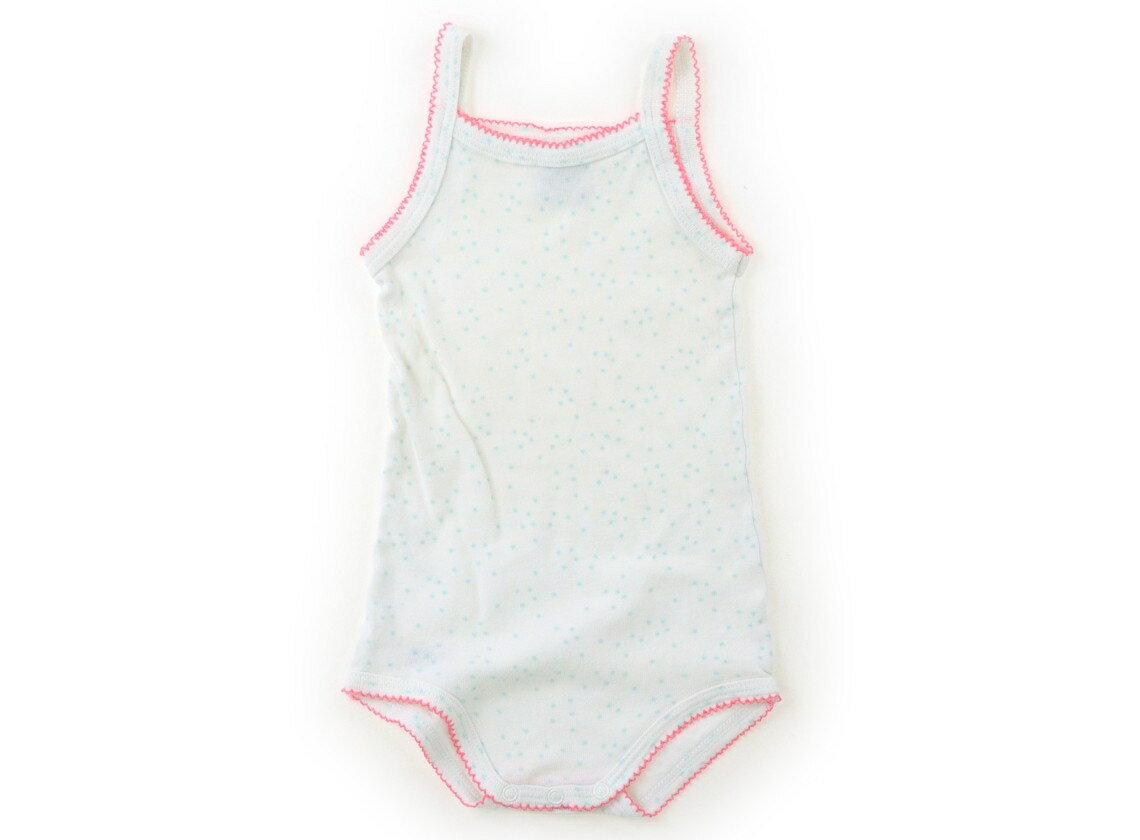 プチバトー PETIT BATEAU ロンパース 70 女の子 オフ・サックス星柄・ピンク 子供服 ベビー服 キッズ アウトレット ユーズド 【中古】キッズ・ベビー・マタニティ