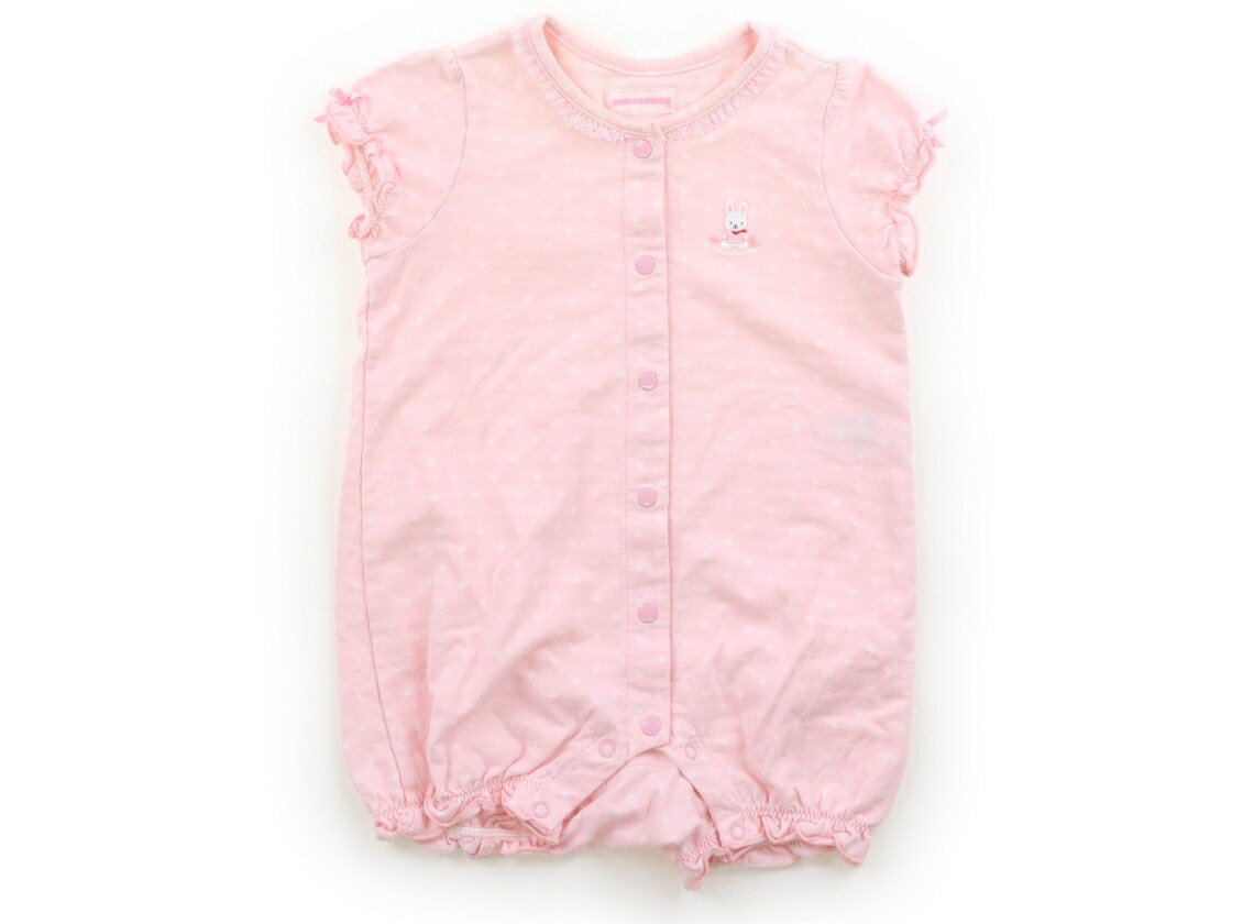Rakuten - ミキハウス miki HOUSE カバーオール 70 女の子 ピンク・オフドット 子供服 ベビー服 キッズ アウトレット ユーズド 【中古】キッズ・ベビー・マタニティ