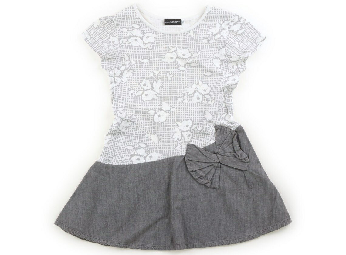 べべ BeBe ワンピース 110 女の子 グレー・ホワイト 子供服 ベビー服 キッズ アウトレット ユーズド 【中古】キッズ・ベビー・マタニティ