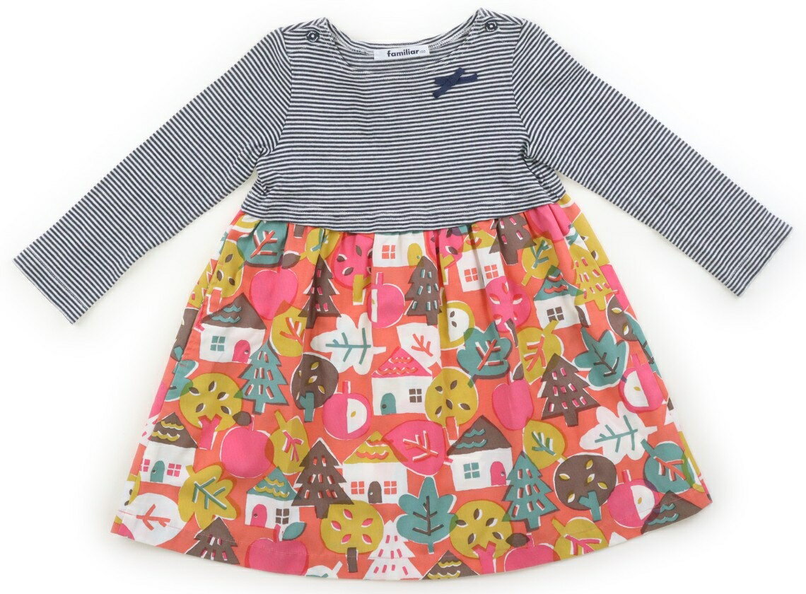 Rakuten - ファミリア familiar ワンピース 100 女の子 ネイビー・ボーダー・朱色他 子供服 ベビー服 キッズ アウトレット ユーズド 【中古】キッズ・ベビー・マタニティ