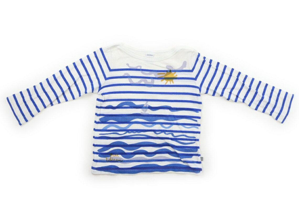 プチバトー PETIT BATEAU Tシャツ・カットソー 100 男の子 オフ・ブルーボーダー 子供服 ベビー服 キッズ アウトレット ユーズド 【中古】キッズ・ベビー・マタニティ