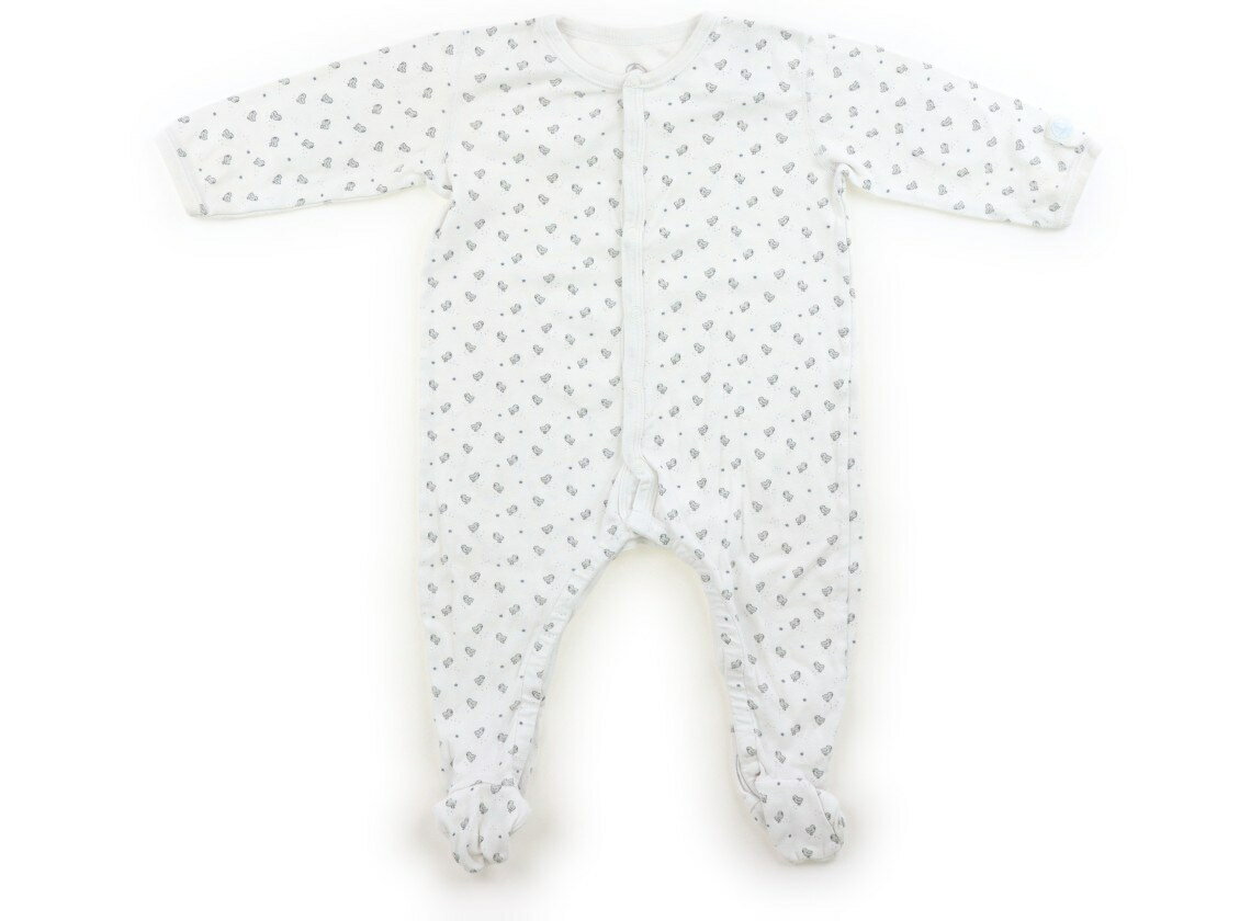 プチバトー PETIT BATEAU オールインワン 70 男の子 ホワイト・総柄 子供服 ベビー服 キッズ アウトレット ユーズド 【中古】キッズ・ベビー・マタニティ