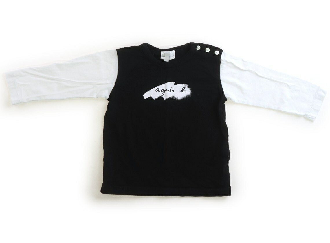 アニエスベー agnes.b Tシャツ・カットソー 90 女の子 黒白 子供服 ベビー服 キッズ アウトレット ユーズド 【中古】キッズ・ベビー・マタニティ