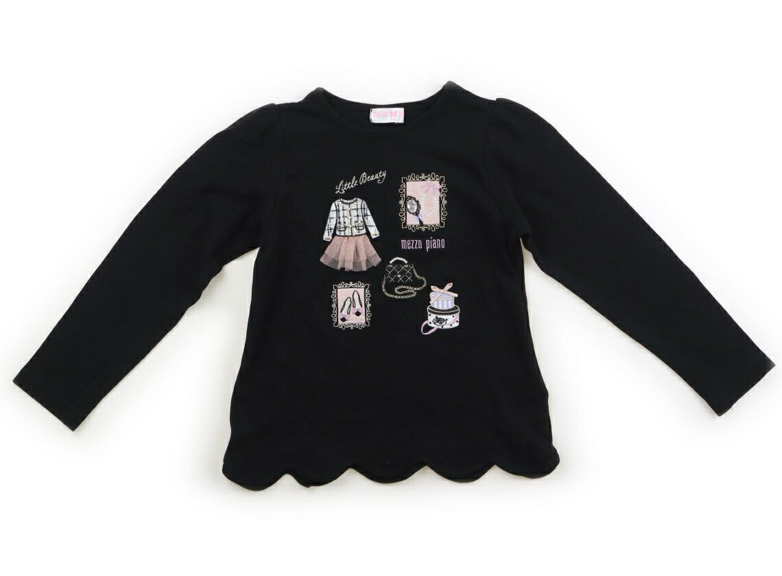 メゾピアノ mezzo piano Tシャツ・カットソー 120 女の子 黒 子供服 ベビー服 キッズ アウトレット ユーズド 【中古】キッズ・ベビー・マタニティ