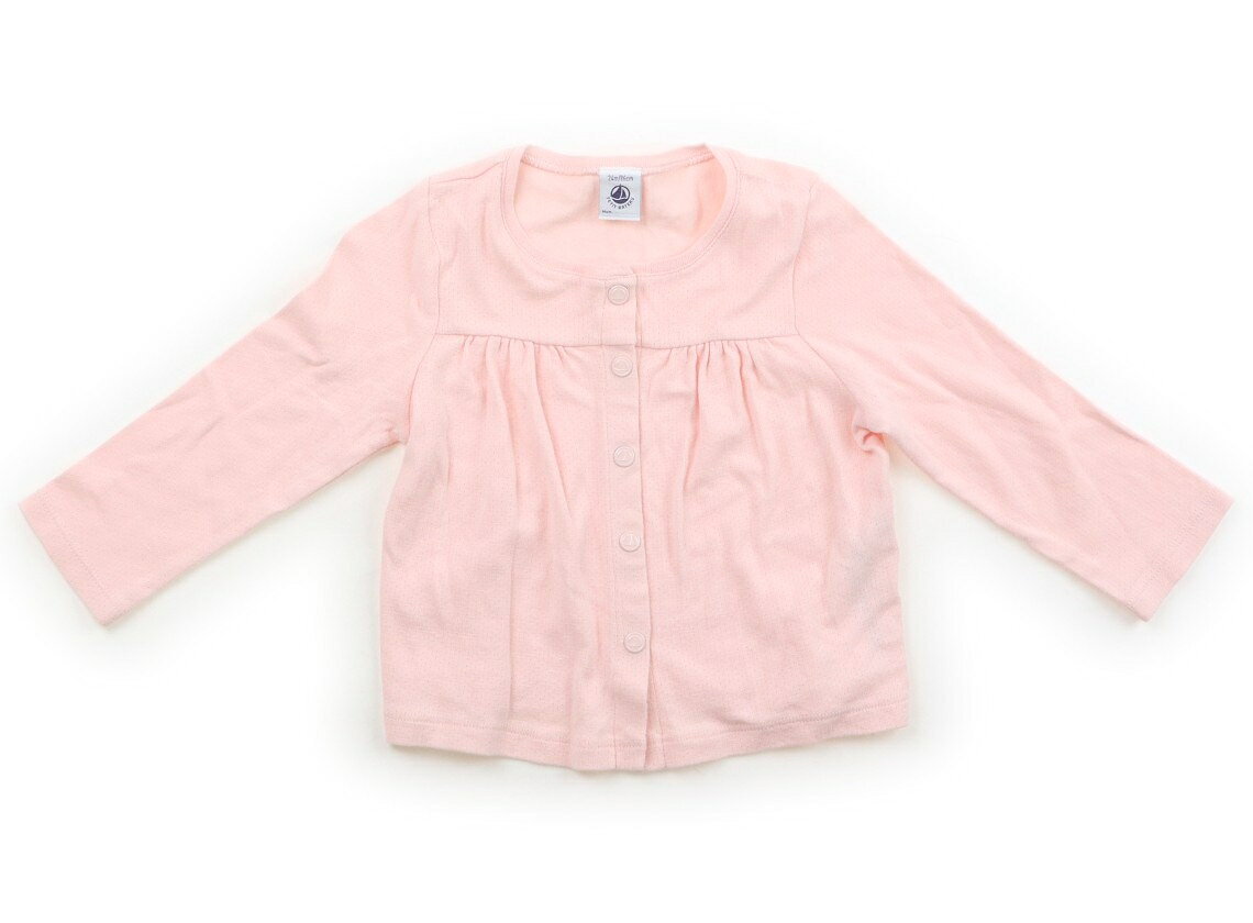 　ブランド 　PETIT BATEAU(プチバトー) 　カテゴリー 　カーディガン 　サイズ 　80サイズ 　色 　ピンク 　状態 　★★★ 　記名 　なし 　ジャンル 　Girl 実際のサイズ表記は86cm。カットソー生地。若干毛羽立ちがあります。 ＊【状態】【サイズ】に関しての詳しい説明はこちら