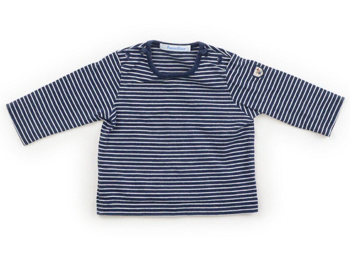 ファミリア familiar Tシャツ・カットソー 70 男の子 ネイビー・ボーダー 子供服 ベビー服 キッズ アウトレット ユーズド 【中古】キッズ・ベビー・マタニティ