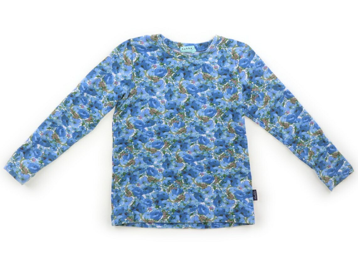 ハッカ HAKKA Tシャツ・カットソー 120 女の子 スモーキーブルー・花柄 子供服 ベビー服 キッズ アウトレット ユーズド 【中古】キッズ・ベビー・マタニティ